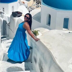 One Shoulder Blue Dress